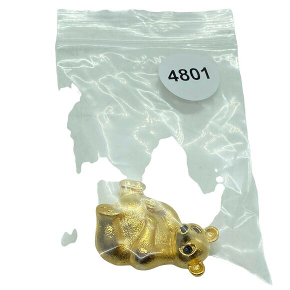 Teddy Bear Jewelry Brooch Pin Vintage Gerry’s Creations Womens Gold Tone C Clasp - Picture 6 of 15